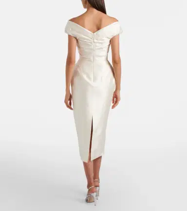 Rachel Gilbert Bronte off-shoulder wool and silk cocktail dress | Thumbnail 2 Rachel Gilbert Bronte off-shoulder wool and silk cocktail dress | Thumbnail 2