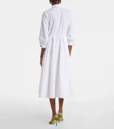 'S Max Mara Pleated cotton poplin shirt dress | Thumbnail 3 'S Max Mara Pleated cotton poplin shirt dress | Thumbnail 3
