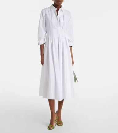 'S Max Mara Pleated cotton poplin shirt dress | Thumbnail 5 'S Max Mara Pleated cotton poplin shirt dress | Thumbnail 5