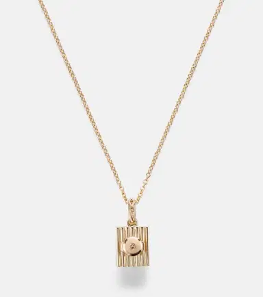 Yvonne Léon Yvonne Léon Trèfle and Le Cubo 9kt gold and enamel single earring and pendant set with diamonds | Thumbnail 4 Yvonne Léon Yvonne Léon Trèfle and Le Cubo 9kt gold and enamel single earring and pendant set with diamonds | Thumbnail 4