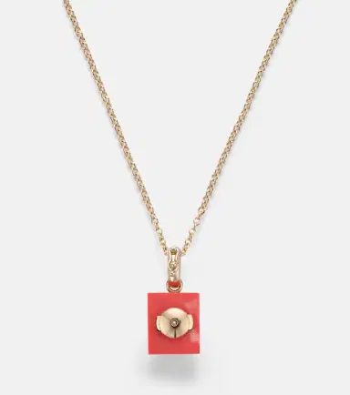 Yvonne Léon Yvonne Léon Coquillage and Le Cubo 9kt gold single earring and pendant set with diamonds | Thumbnail 6 Yvonne Léon Yvonne Léon Coquillage and Le Cubo 9kt gold single earring and pendant set with diamonds | Thumbnail 6