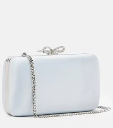 Self-Portrait Bow embellished satin clutch | Thumbnail 2 Self-Portrait Bow embellished satin clutch | Thumbnail 2