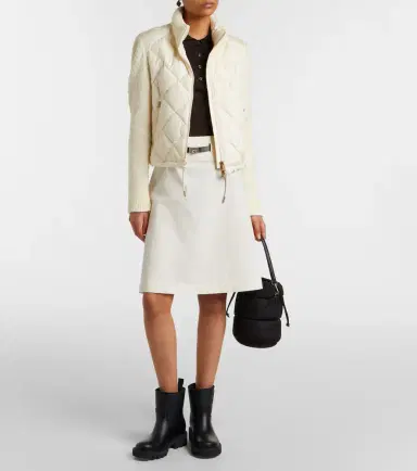 Moncler Down-paneled cotton-blend cardigan | Thumbnail 5 Moncler Down-paneled cotton-blend cardigan | Thumbnail 5