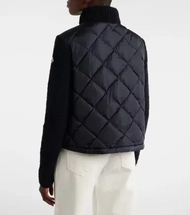 Moncler Down-paneled cotton-blend cardigan | Thumbnail 5 Moncler Down-paneled cotton-blend cardigan | Thumbnail 5