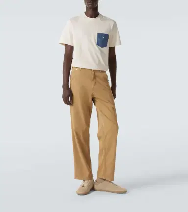Moncler Denim-trimmed cotton jersey T-shirt | Thumbnail 4 Moncler Denim-trimmed cotton jersey T-shirt | Thumbnail 4