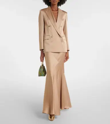 Max Mara Arca double-breasted satin blazer | Thumbnail 4 Max Mara Arca double-breasted satin blazer | Thumbnail 4