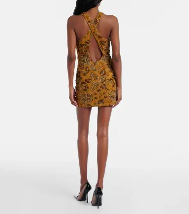 Saint Laurent Floral brocade minidress | Thumbnail 4 Saint Laurent Floral brocade minidress | Thumbnail 4
