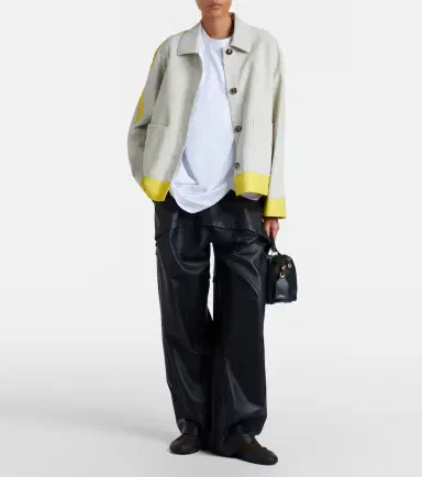Loewe Paneled leather wide-leg pants | Thumbnail 3 Loewe Paneled leather wide-leg pants | Thumbnail 3