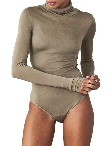 Artemis Diciero Women's Marina Long-Sleeve Sheer Bodysuit - Olive - Size Small | Thumbnail 3 Artemis Diciero Women's Marina Long-Sleeve Sheer Bodysuit - Olive - Size Small | Thumbnail 3