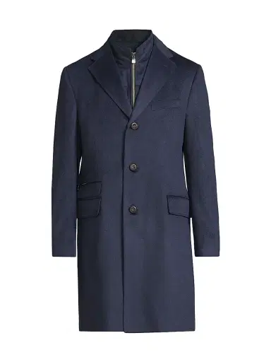 Corneliani Men's ID Tailored Wool Coat - Mid Blue | Thumbnail 1 Corneliani Men's ID Tailored Wool Coat - Mid Blue | Thumbnail 1