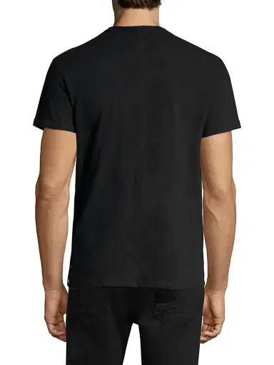 rag & bone Men's Modern Slim-fit Short Sleeve Henley T-Shirt - Black | Thumbnail 3 rag & bone Men's Modern Slim-fit Short Sleeve Henley T-Shirt - Black | Thumbnail 3