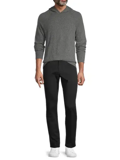 Vince Men's Wool & Cashmere Hooded Sweater - Medium Grey | Thumbnail 2 Vince Men's Wool & Cashmere Hooded Sweater - Medium Grey | Thumbnail 2