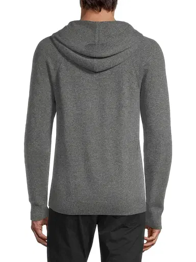 Vince Men's Wool & Cashmere Hooded Sweater - Medium Grey | Thumbnail 5 Vince Men's Wool & Cashmere Hooded Sweater - Medium Grey | Thumbnail 5