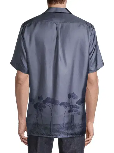 Brioni Men's Roman Trees Silk Sport Shirt | Thumbnail 5 Brioni Men's Roman Trees Silk Sport Shirt | Thumbnail 5