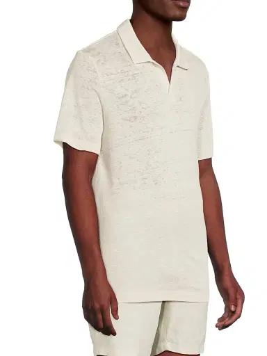 Onia Men's Shaun Linen Polo Shirt | Thumbnail 4 Onia Men's Shaun Linen Polo Shirt | Thumbnail 4