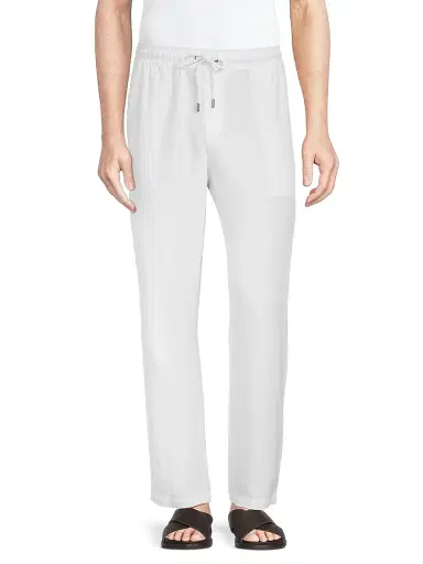 Onia Men's Linen-Blend Drawstring Pants - White | Thumbnail 3 Onia Men's Linen-Blend Drawstring Pants - White | Thumbnail 3