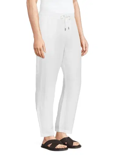 Onia Men's Linen-Blend Drawstring Pants - White | Thumbnail 4 Onia Men's Linen-Blend Drawstring Pants - White | Thumbnail 4