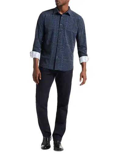 Robert Graham Men's Irving Motion Button-Front Shirt - Navy | Thumbnail 2 Robert Graham Men's Irving Motion Button-Front Shirt - Navy | Thumbnail 2