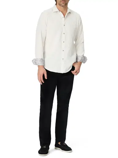 Robert Graham Men's Devonshire Button-Front Shirt - White | Thumbnail 2 Robert Graham Men's Devonshire Button-Front Shirt - White | Thumbnail 2