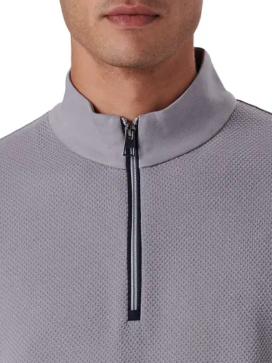 Bugatchi Men's Quarter-Zip Knit Jacket - Platinum | Thumbnail 6 Bugatchi Men's Quarter-Zip Knit Jacket - Platinum | Thumbnail 6