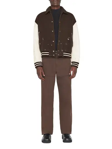 FRAME Men's Wool-Blend Splatter Bomber Jacket - Espresso Ecru | Thumbnail 2 FRAME Men's Wool-Blend Splatter Bomber Jacket - Espresso Ecru | Thumbnail 2