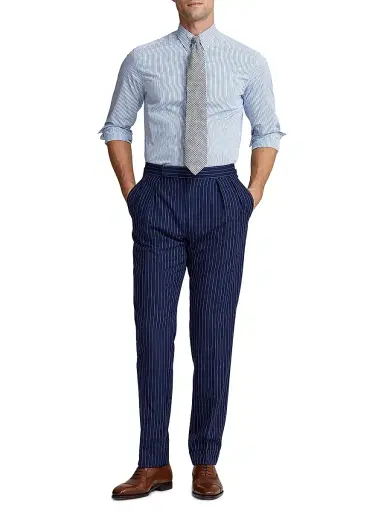 Ralph Lauren Purple Label Men's Philip NK Striped Cotton Long-Sleeve Shirt | Thumbnail 2 Ralph Lauren Purple Label Men's Philip NK Striped Cotton Long-Sleeve Shirt | Thumbnail 2