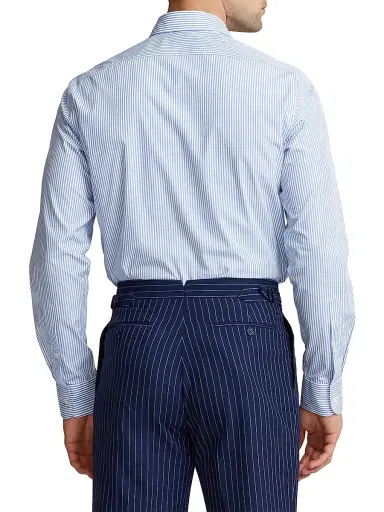 Ralph Lauren Purple Label Men's Philip NK Striped Cotton Long-Sleeve Shirt | Thumbnail 5 Ralph Lauren Purple Label Men's Philip NK Striped Cotton Long-Sleeve Shirt | Thumbnail 5