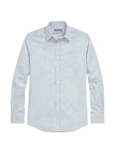 Ralph Lauren Purple Label Men's Philip NK Striped Cotton Long-Sleeve Shirt | Thumbnail 1 Ralph Lauren Purple Label Men's Philip NK Striped Cotton Long-Sleeve Shirt | Thumbnail 1