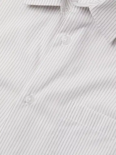 Vince Men's Pinstriped Cotton-Blend Button-Front Shirt - Optic White Storm Cloud | Thumbnail 6 Vince Men's Pinstriped Cotton-Blend Button-Front Shirt - Optic White Storm Cloud | Thumbnail 6