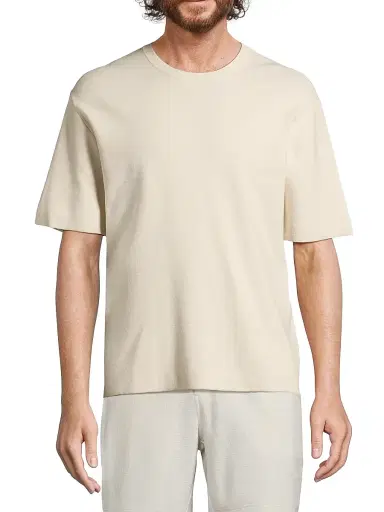Vince Men's Milano Crewneck T-Shirt - Classic Cream | Thumbnail 3 Vince Men's Milano Crewneck T-Shirt - Classic Cream | Thumbnail 3