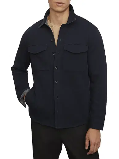 Vince Men's Cotton-Blend Shirt Jacket - Coastal Grey | Thumbnail 3 Vince Men's Cotton-Blend Shirt Jacket - Coastal Grey | Thumbnail 3