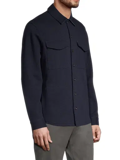 Vince Men's Cotton-Blend Shirt Jacket - Coastal Grey | Thumbnail 4 Vince Men's Cotton-Blend Shirt Jacket - Coastal Grey | Thumbnail 4