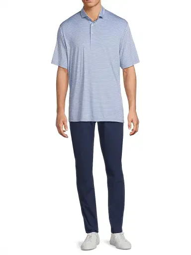 RLX Ralph Lauren Men's RLX Striped Polo Shirt - Blue Lagoon Pink Flamingo | Thumbnail 2 RLX Ralph Lauren Men's RLX Striped Polo Shirt - Blue Lagoon Pink Flamingo | Thumbnail 2