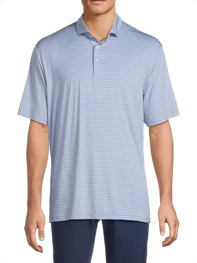 RLX Ralph Lauren Men's RLX Striped Polo Shirt - Blue Lagoon Pink Flamingo | Thumbnail 3 RLX Ralph Lauren Men's RLX Striped Polo Shirt - Blue Lagoon Pink Flamingo | Thumbnail 3