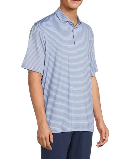 RLX Ralph Lauren Men's RLX Striped Polo Shirt - Blue Lagoon Pink Flamingo | Thumbnail 4 RLX Ralph Lauren Men's RLX Striped Polo Shirt - Blue Lagoon Pink Flamingo | Thumbnail 4