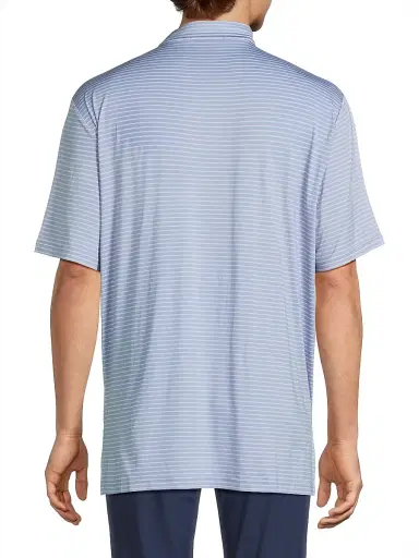 RLX Ralph Lauren Men's RLX Striped Polo Shirt - Blue Lagoon Pink Flamingo | Thumbnail 5 RLX Ralph Lauren Men's RLX Striped Polo Shirt - Blue Lagoon Pink Flamingo | Thumbnail 5