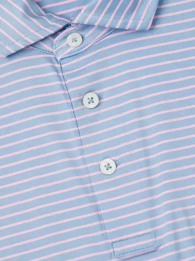 RLX Ralph Lauren Men's RLX Striped Polo Shirt - Blue Lagoon Pink Flamingo | Thumbnail 6 RLX Ralph Lauren Men's RLX Striped Polo Shirt - Blue Lagoon Pink Flamingo | Thumbnail 6