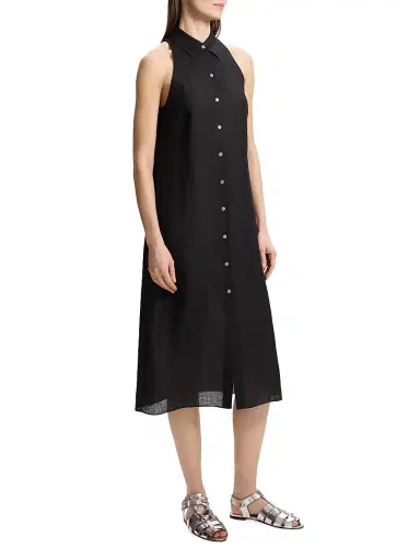 Theory Women's Chambray Button-Front Shirtdress - Black | Thumbnail 3 Theory Women's Chambray Button-Front Shirtdress - Black | Thumbnail 3
