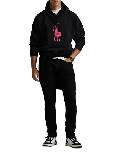 Polo Ralph Lauren Men's Pink Pony Tech Fleece Hoodie - Polo Black - Size XS | Thumbnail 2 Polo Ralph Lauren Men's Pink Pony Tech Fleece Hoodie - Polo Black - Size XS | Thumbnail 2
