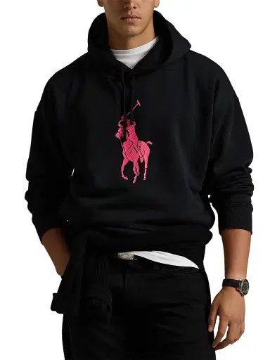 Polo Ralph Lauren Men's Pink Pony Tech Fleece Hoodie - Polo Black - Size XS | Thumbnail 3 Polo Ralph Lauren Men's Pink Pony Tech Fleece Hoodie - Polo Black - Size XS | Thumbnail 3