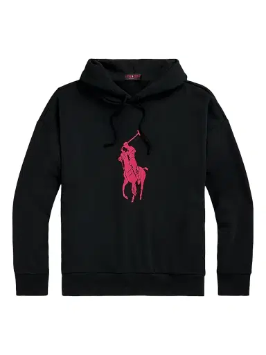 Polo Ralph Lauren Men's Pink Pony Tech Fleece Hoodie - Polo Black - Size XS | Thumbnail 1 Polo Ralph Lauren Men's Pink Pony Tech Fleece Hoodie - Polo Black - Size XS | Thumbnail 1