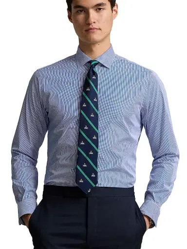 Polo Ralph Lauren Men's Cotton Dress Shirt - Carolina Blue White | Thumbnail 3 Polo Ralph Lauren Men's Cotton Dress Shirt - Carolina Blue White | Thumbnail 3