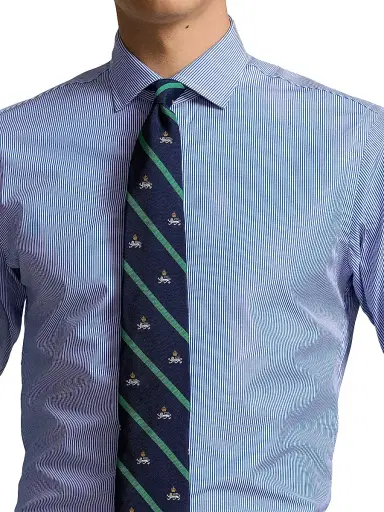 Polo Ralph Lauren Men's Cotton Dress Shirt - Carolina Blue White | Thumbnail 5 Polo Ralph Lauren Men's Cotton Dress Shirt - Carolina Blue White | Thumbnail 5