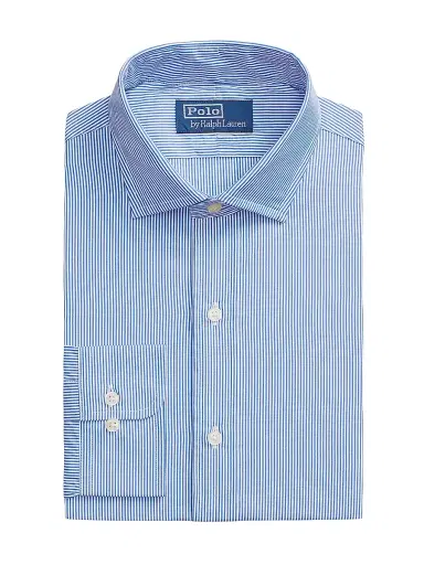 Polo Ralph Lauren Men's Cotton Dress Shirt - Carolina Blue White | Thumbnail 1 Polo Ralph Lauren Men's Cotton Dress Shirt - Carolina Blue White | Thumbnail 1