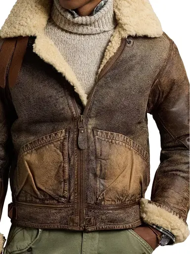 Polo Ralph Lauren Men's Shearling-Lined Bomber Jacket | Thumbnail 5 Polo Ralph Lauren Men's Shearling-Lined Bomber Jacket | Thumbnail 5