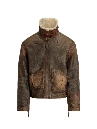 Polo Ralph Lauren Men's Shearling-Lined Bomber Jacket | Thumbnail 1 Polo Ralph Lauren Men's Shearling-Lined Bomber Jacket | Thumbnail 1