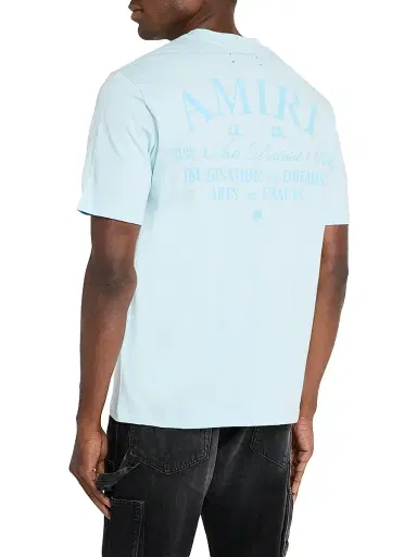 AMIRI Men's Arts Logo Graphic Cotton T-Shirt - Light Blue | Thumbnail 4 AMIRI Men's Arts Logo Graphic Cotton T-Shirt - Light Blue | Thumbnail 4