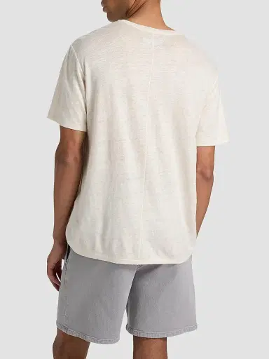 rag & bone Men's Classic Linen T-Shirt - Pale Taupe | Thumbnail 5 rag & bone Men's Classic Linen T-Shirt - Pale Taupe | Thumbnail 5