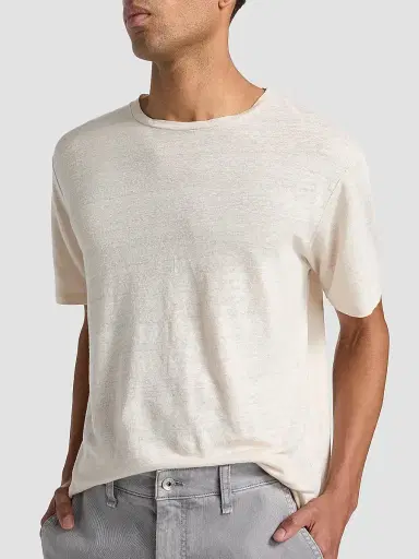rag & bone Men's Classic Linen T-Shirt - Pale Taupe | Thumbnail 6 rag & bone Men's Classic Linen T-Shirt - Pale Taupe | Thumbnail 6