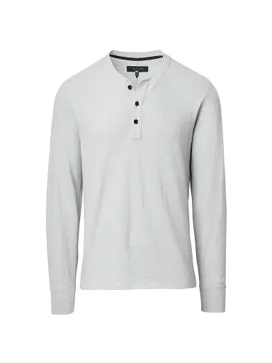 rag & bone Men's Classic Flame Henley - Harbor Grey | Thumbnail 1 rag & bone Men's Classic Flame Henley - Harbor Grey | Thumbnail 1